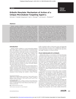 Eribulin Mesylate: Mechanism of Action of a Unique Microtubule