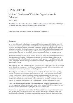 OPEN LETTER National Coalition of Christian Organizations in