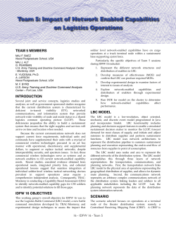 Impact of Network Enabled Capabilities on Logistics Operations