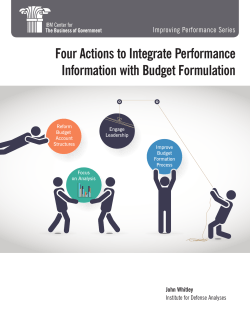 Four Actions to Integrate Performance Information with