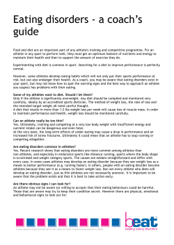 Eating disorders - a coach`s guide
