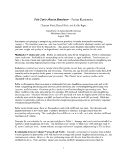 Packer Economics - Department of Agricultural Economics