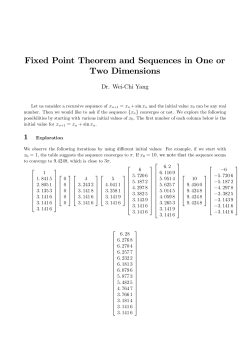 Fixed Point Theorem and Sequences in One or Two Dimensions