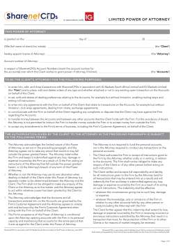 Limited Power of Attorney