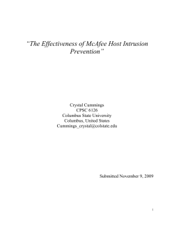The Effectiveness of McAfee Host Intrusion Prevention