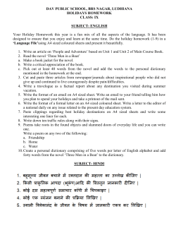 dav public school, brs nagar, ludhiana holidays homework class: ix