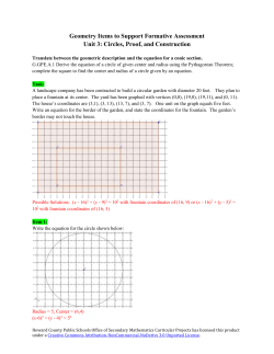 Common Core Geometry Unit 3 Items for Formative Assessment