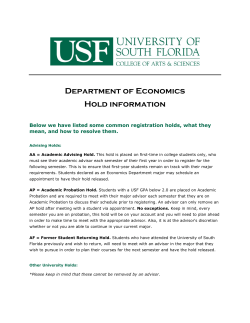 Department of Economics Hold information