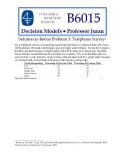 Solution to Bonus Problem 3: Telephone Survey[1] For a telephone