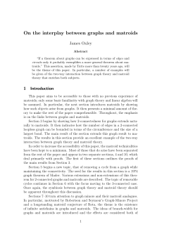 On the interplay between graphs and matroids