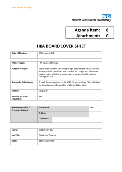 HRA Estates Strategy - Health Research Authority