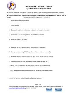Military Child Education Coalition Speakers Bureau Request Form