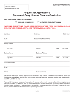 Request for Approval of a Concealed Carry License Firearms