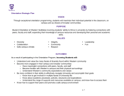 Orientation Strategic Plan VISION Through exceptional orientation