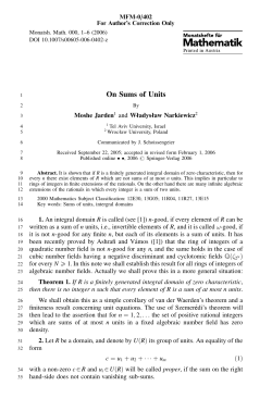 On Sums of Units