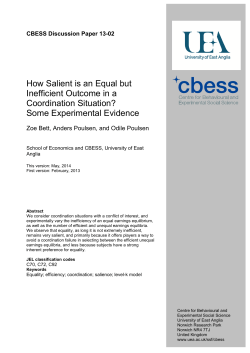 How Salient is an Equal but Inefficient Outcome in a