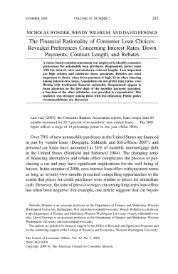 The Financial Rationality of Consumer Loan Choices: Revealed