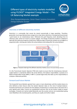 Different types of electricity markets modelled