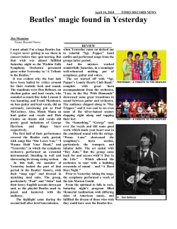 April 10, 2010 TIMES RECORD NEWS Beatles` magic found in