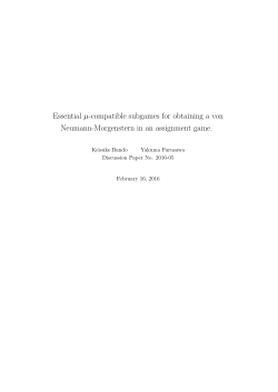 Essential &mu;-compatible subgames for obtaining a von Neumann