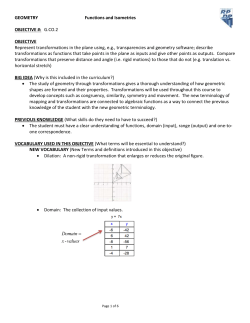 GEOMETRY Functions and Isometries OBJECTIVE #: G.CO.2