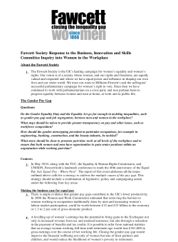 Fawcett Society Response to the Business, Innovation and Skills