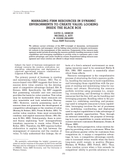 managing firm resources in dynamic environments to create value
