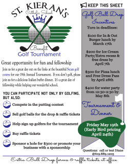 Golf Ball Drop Incentives Benefit - SKCS 19th Annual Golf Tournament