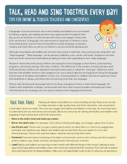 Tips for infant and toddler teachers and caregivers