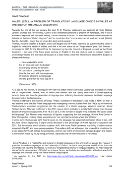 David Newbold WALES: (STILL) A PROBLEM OF