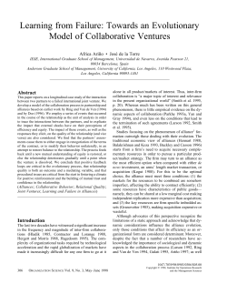 Learning from Failure: Towards an Evolutionary Model of