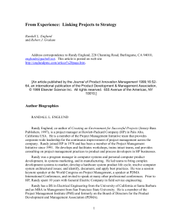 Linking Projects to Strategy