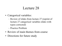 Lecture 28 - Wharton Statistics Department