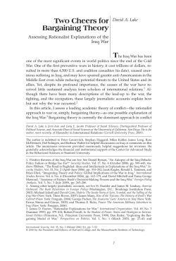 Two Cheers for Bargaining Theory - The Belfer Center for Science