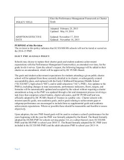 PMF as Goals Policy - DC Public Charter School Board