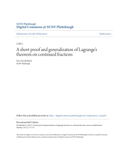 A short proof and generalization of Lagrange`s theorem on