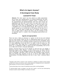 What`s An Agent, Anyway? A Sociological Case Study Leonard N