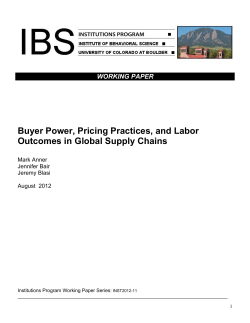 Buyer Power, Pricing Practices, and Labor Outcomes in Global