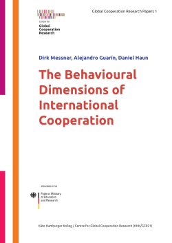 The Behavioural Dimensions of International Cooperation