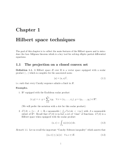 Chapter 1 Hilbert space techniques