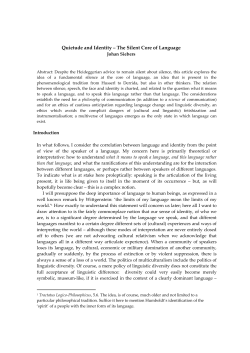 Quietude and Identity &ndash; The Silent Core of Language - SAS