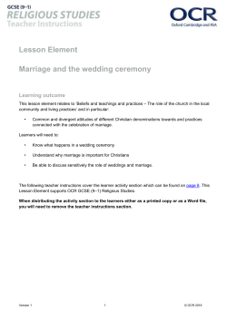 Marriage and the wedding ceremony