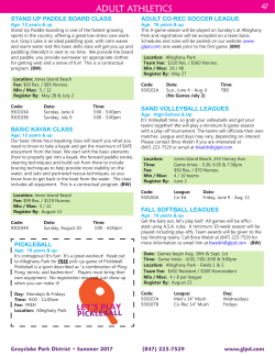 Adult Athletics - Grayslake Community Park District