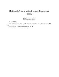 Rational S -equivariant stable homotopy theory. JPCGreenlees