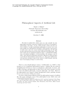 Philosophical Aspects of Artificial Life