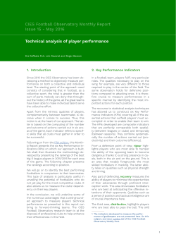 Technical analysis of player performance CIES Football Observatory
