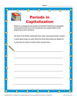 Periods and Capitalization Worksheet | Punctuation