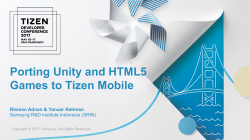 Porting Unity and HTML5 Games to Tizen Mobile