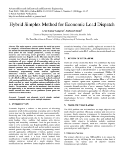 Hybrid Simplex Method for Economic Load Dispatch