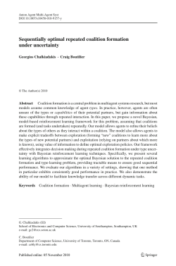 Sequentially optimal repeated coalition formation under uncertainty